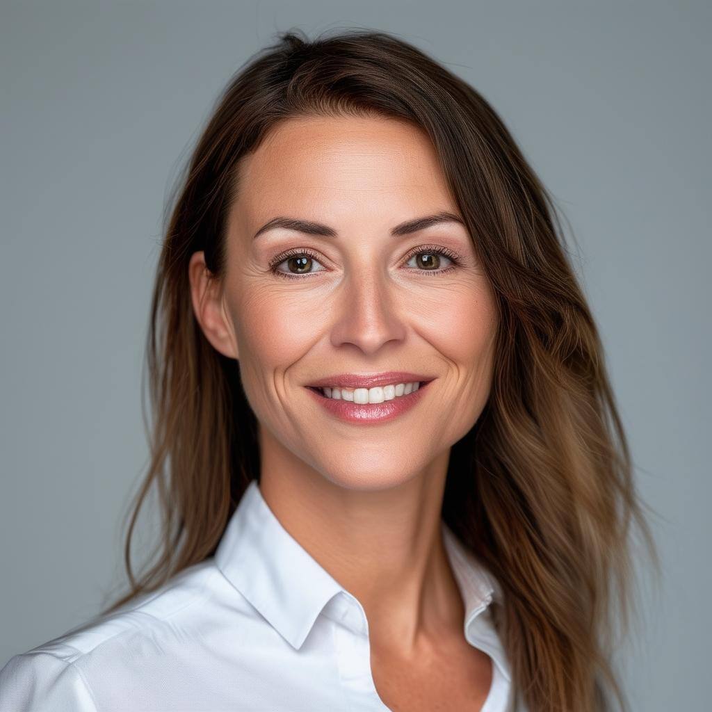 Realistic corporate headshot of a female property manager